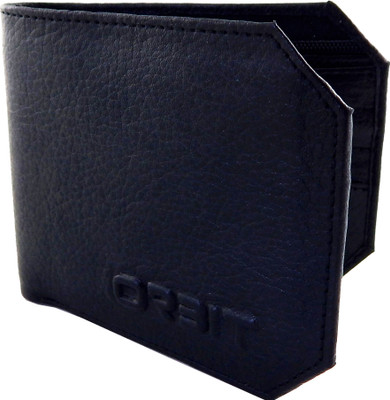 

Orbit Men Black Genuine Leather, Fabric Wallet(6 Card Slots)