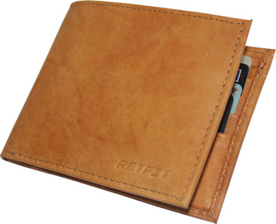 

Retfit Men Tan Genuine Leather Wallet(8 Card Slots)