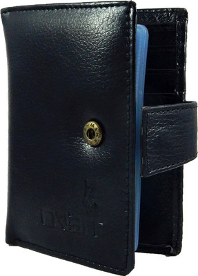

Orbit Men Black Genuine Leather, Fabric Card Holder(12 Card Slots)