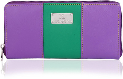 

K London Women Casual Purple, Green Artificial Leather Wallet(8 Card Slots), Green;purple