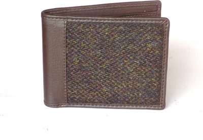 

czar enterprises Men Brown Genuine Leather, Fabric Wallet(6 Card Slots)
