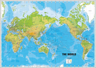 

Graffiti  World Map Sticker(Pack of 1, Blue