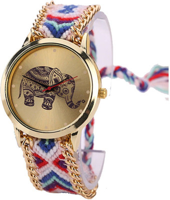 

KNACK N01K018 Woolen belt sytlish color belt elephant in dial women ladies Watch - For Boys & Girls