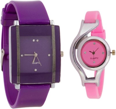 KNACK Purple square shape simple and professional and glory round different shape pink women Analog Watch  - For Girls   Watches  (KNACK)