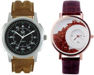 Shivam Retail SR-01-MX03 Genuine Leather Strap With Moving Diamond Beads Watch  - For Men & Women   Watches  (Shivam Retail)