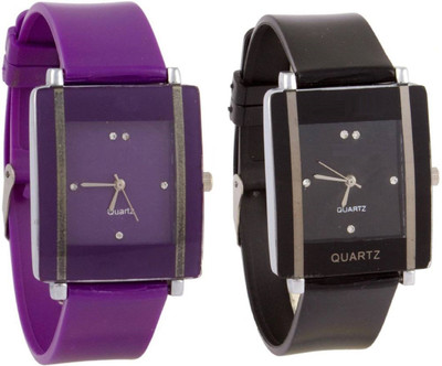 SPINOZA Glory Purple and Black square shape simple and professional women Watch  - For Girls   Watches  (SPINOZA)