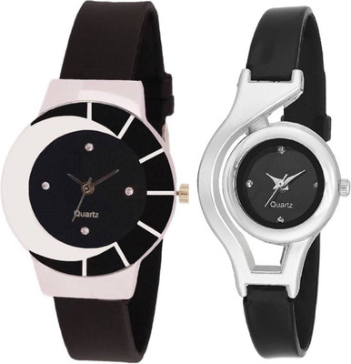 

SPINOZA black white color fancy beautiful glass watch with glory round different shape black women Watch - For Girls
