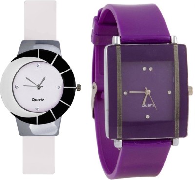 SPINOZA Black white different design beautiful with Purple square shape simple and professional women Watch  - For Girls   Watches  (SPINOZA)