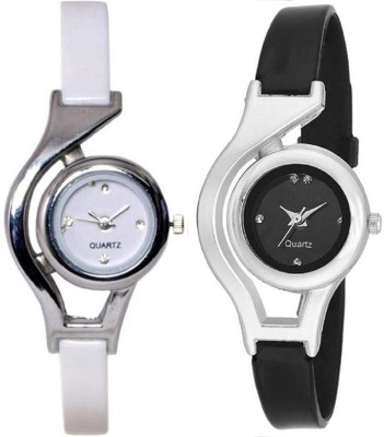 peter india stylish White and black round stylish Analog Watch - For Girls Watch  - For Girls   Watches  (peter india)