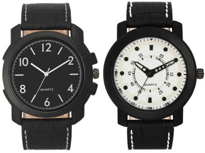 FASHION POOL VOLGA MEN'S WATERPROOF ROUND DIAL WATCH A COMBO OF BLACK & WHITE COLOR FESTIVAL SPECIAL WATCH WITH VINTAGE COLOR COMBINATION Watch  - For Boys   Watches  (FASHION POOL)