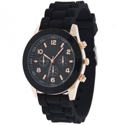 Gopal Retail Geneva Platinum Black Silicon Strap Analouge Watch For Boys And Girls Watch  - For Girls   Watches  (Gopal Retail)