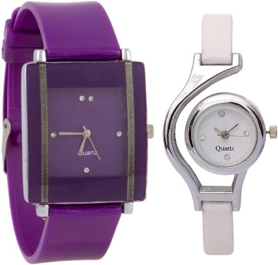 SPINOZA Purple square shape simple and professional and glory round different shape white women Watch  - For Girls   Watches  (SPINOZA)