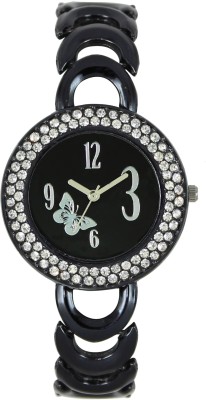 Shivam Retail Black Metal Diamond Analog Casual Looking Analog Watch  - For Girls   Watches  (Shivam Retail)