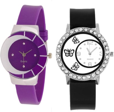 SPINOZA black butterfly crystals studded beautiful and fancy women Watch  - For Girls   Watches  (SPINOZA)