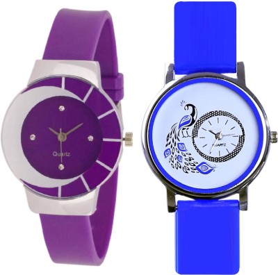 SPINOZA White purple different design beautiful watch with blue glory designer and beatiful peacock fancy women Watch  - For Girls   Watches  (SPINOZA)