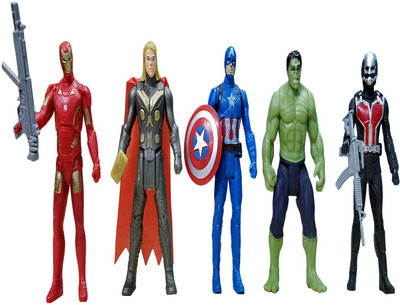 

GRAPPLE DEALS The Team Avengers Set of Five Action Figures For Kids(Multicolor)