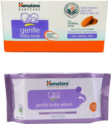 

Himalaya gentle baby soap , gentle baby wipes(White)