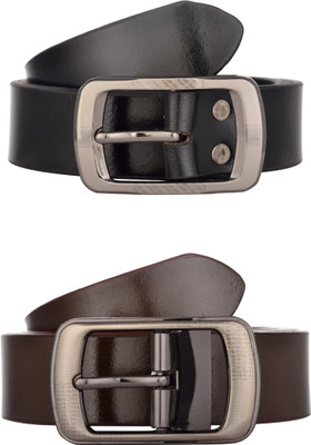 

Exotique Men Formal Multicolor Genuine Leather Belt, Black;brown