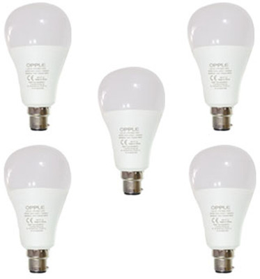 Opple 12 W Round B22 LED Bulb(Yellow, Pack of 5)