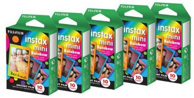 

Fujifilm Instax Mini Rainbow (10X5) Film Roll(Yes 800 ISO Pack of 5)