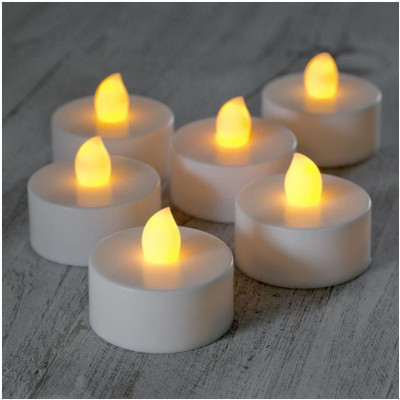 

craftsells LED Candle Lights T-Light Diwali caldle Plastic Tealight Holder Set(Yellow, Pack of 6)