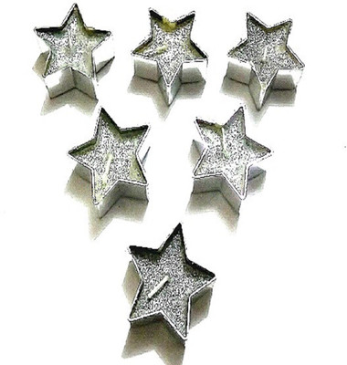 

Reyansh Collection Star Blue Glittered Wax Candles Candle(Silver, Pack of 1)