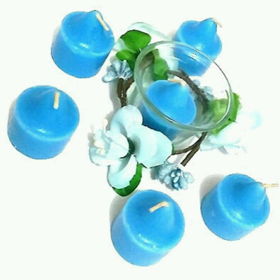 

Reyansh Collection Lavender Fragrance Candle set of 6 candles and one pot and flower garland Candle ( Pack of 1) Candle(Blue, Pack of 1)