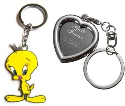 

MGP Fashion Apple Shape Black PhotoFrame With Alphabets Key Chain Combo No.648 Key Chain(Multicolor)
