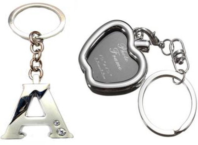 

MGP Fashion Apple Shape Black PhotoFrame With Alphabets Key Chain Combo No.627 Key Chain(Multicolor)