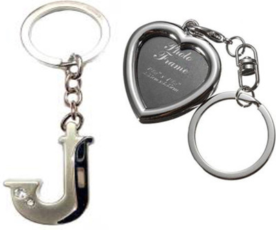 

MGP Fashion Apple Shape Black PhotoFrame With Alphabets Key Chain Combo No.637 Key Chain(Multicolor)