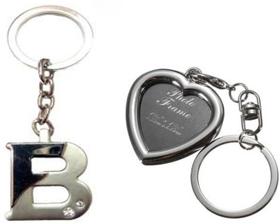 

MGP Fashion Apple Shape Black PhotoFrame With Alphabets Key Chain Combo No.644 Key Chain(Multicolor)