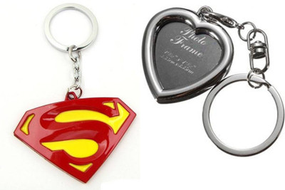 

MGP Fashion Apple Shape Black PhotoFrame With Alphabets Key Chain Combo No.651 Key Chain(Multicolor)