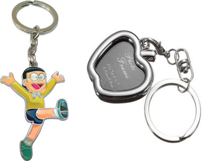 

MGP Fashion Apple Shape Black PhotoFrame With Cartoon Key Chain No.619 Key Chain(Multicolor)
