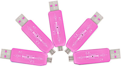 

RetailShopping Multi Use 3 in 1 Micro USB OTG Smart TF Card Reader Adapter With 2.0 USB HUB 480mbps Card Reader(Pink)