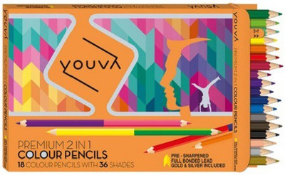 

YOUVA Colour Pencils (2 In 1) Hexagonal Shaped Color Pencils(Set of 1, 36 Colours)