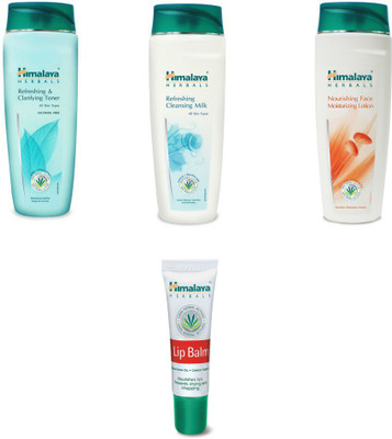 

Himalaya lip balm, refreshing toner, refreshing milk, moisturising face lotion(Set of 4)