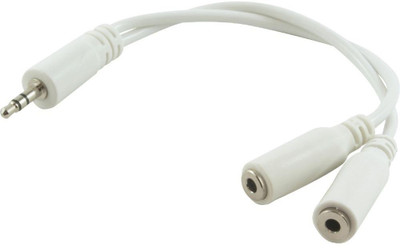 

Lucas 3.5mm audio splitter for headset microphone 2 in 1 female to male audio line Headphone transducer audio cable Stereo Audio Cable(White)