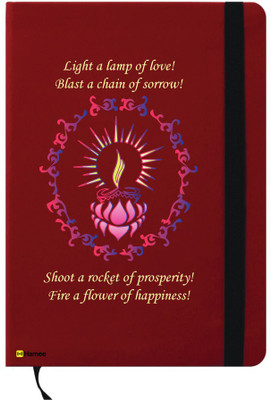 

Hamee A6 Notebook(Happy Diwali Special A6 Notebook Red Leather Diwali Quotes, Red)