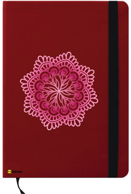 Hamee A6 Notebook(Happy Diwali Special A6 Notebook Red Leather Pink Rangoli, Red)