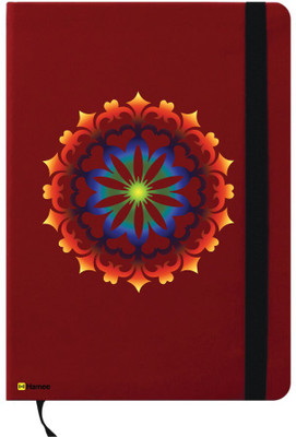 

Hamee A6 Notebook(Happy Diwali Special A6 Notebook Red Leather Colorfull Rangoli, Red)