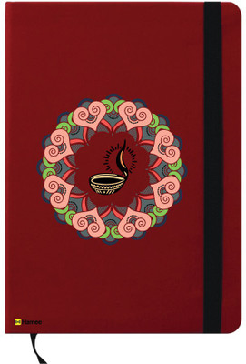 

Hamee A6 Notebook(Happy Diwali Special A6 Notebook Red Leather Dia Rangoli, Red)