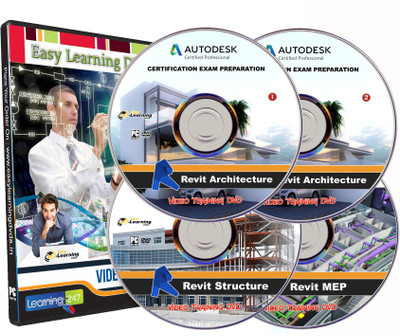 

Easylearning Revit Certified Professional Exam Video Training Architecture, Structure, MEP 11 Courses Tutorials on 4 DVDs(4K HD MP4)