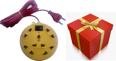 S.Blaze FREE Surprise Gift with Multi-Colour 5+1 Mini Power Strip Extension Cord with ON /OFF Switch & 3-4m lengthy wire, 1 Three Pin Socket + 4 A Two Pin Socket available at flipkart for Rs.199