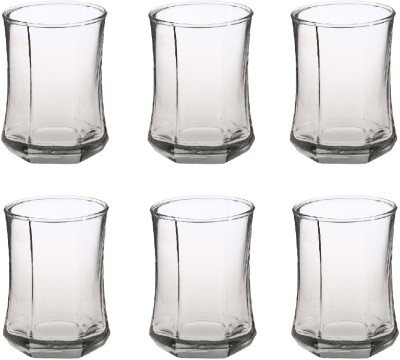 Somil (Pack of 6) New Stylish & Designer Baverage Tumbler Multipurpose Clear Glass (Set Of 6)-GZ35 Glass Set Water/Juice Glass(300 ml, Glass, Clear, White)