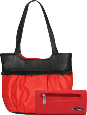 

Fristo Hand-held Bag(Red, Black), Black;red