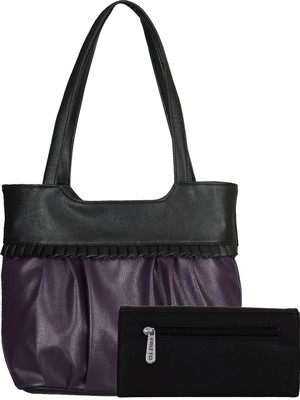

Fristo Hand-held Bag(Purple, Black), Black;purple