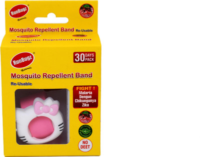 

RUNBUGZ CAT MOSQUITO REPELLENT BAND WITH 2 REFILLABLE TABS PINK - 1 MONTH PACK