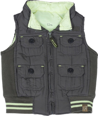

Indirang Sleeveless Solid Baby Boys & Baby Girls Jacket, Dark green