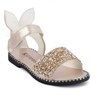 

KITTENS Girls Velcro Flats(Gold