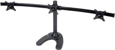 

rife Triple Monitor stand Freestanding LCD Computer Screen Desk Mount for 19, 20, 22, 23, 24 Inch Monitors VESA 75 and 100 Compatible Full Motion, 29 kg Capacity (3 Horizontal Monitor) Desk Mount Monitor Arm